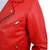 men's red genuine lambskin leather jacket  biker style zipper