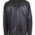 Mens black button design genuine lambskin leather trucker jacket zipper biker style
