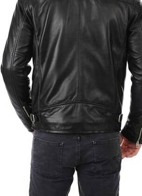 men's black lambskin leather trucker jacket rugged trucker style stylish 2