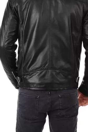 men's black lambskin leather trucker jacket rugged trucker style stylish