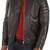 Men's dark brown genuine lambskin leather jacket quilterd shoulder biker style