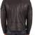 Men's dark brown genuine lambskin leather jacket quilterd shoulder biker style