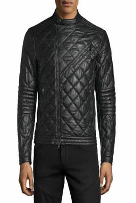 men's black premium lambskin leather jacket premium quilted design genuine 2
