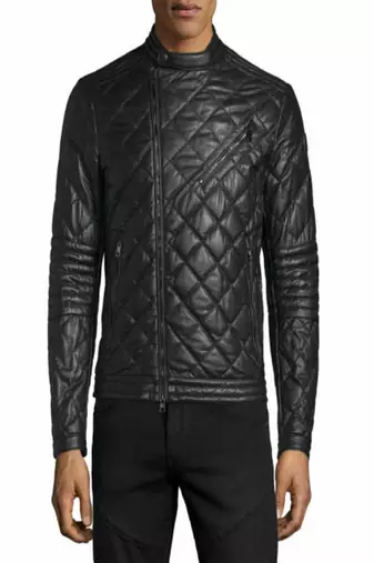 men's black premium lambskin leather jacket premium quilted design genuine