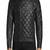 Mens quilted black color jacket genuine lambskin leather jacket zipper style
