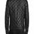 Mens quilted black color jacket genuine lambskin leather jacket zipper style