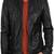 Mens black genuine lambskin leather zipper  jacket style moto racer