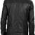 Mens black genuine lambskin leather zipper  jacket style moto racer