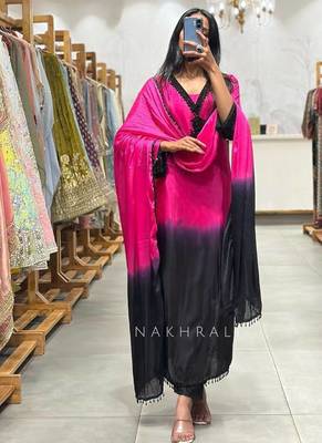 Womens's trendy french crepe silk kurta sent 3