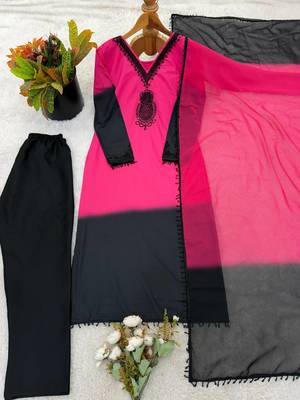 Womens's trendy french crepe silk kurta sent 4