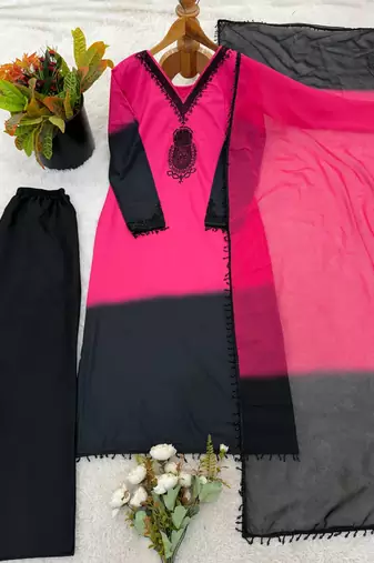 Womens's trendy french crepe silk kurta sent