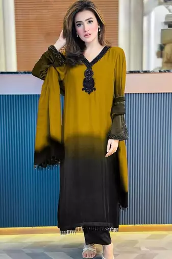 Womens's trendy french crepe silk kurta sent