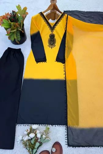 Womens's trendy french crepe silk kurta sent