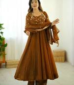  elegant finish with full flair gown set