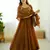  elegant finish with full flair gown set