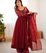  elegant finish with full flair gown set