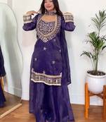  real mirror work with lace border kurta set