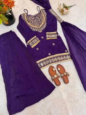 real mirror work with lace border kurta set 2