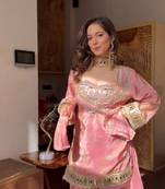  real mirror work with lace border kurta set
