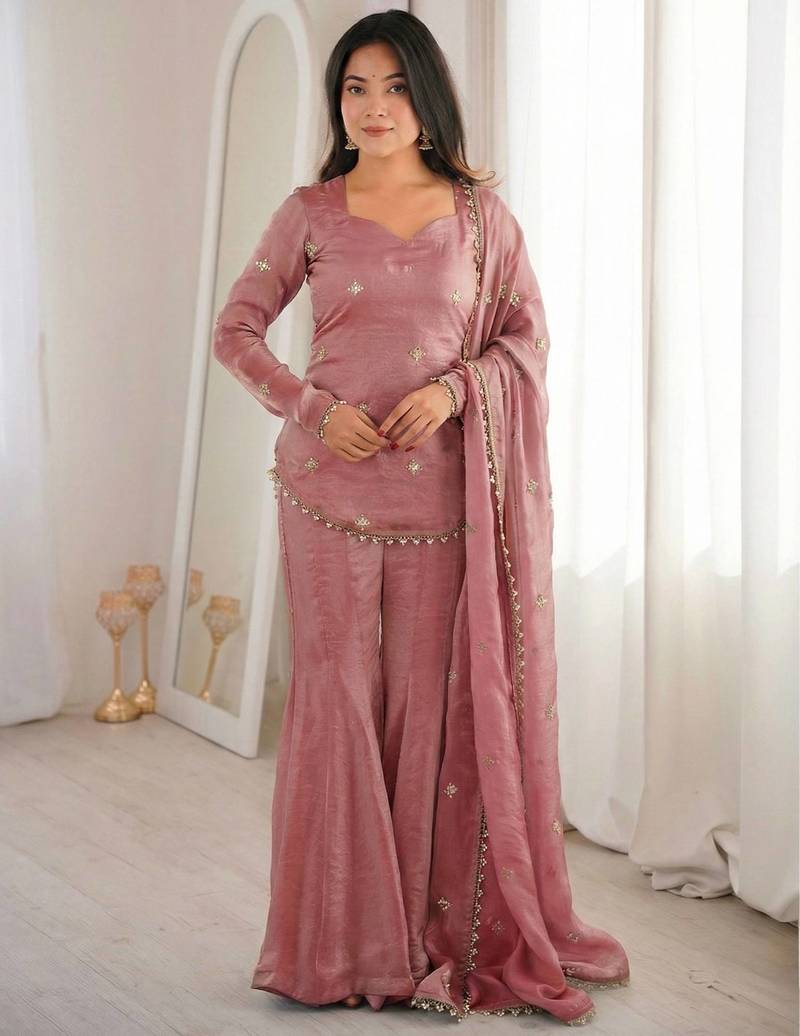 New womens trendy  embroidery sequence work kurta set