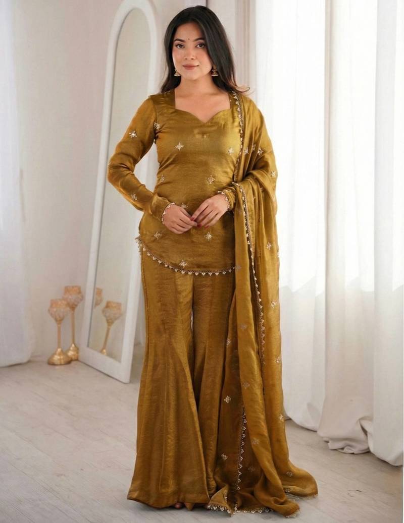 New womens trendy  embroidery sequence work kurta set