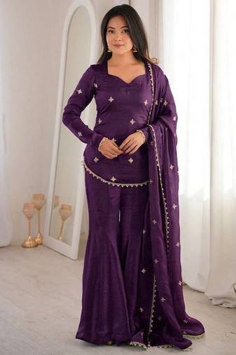 New womens trendy  embroidery sequence work kurta set