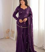New womens trendy  embroidery sequence work kurta set