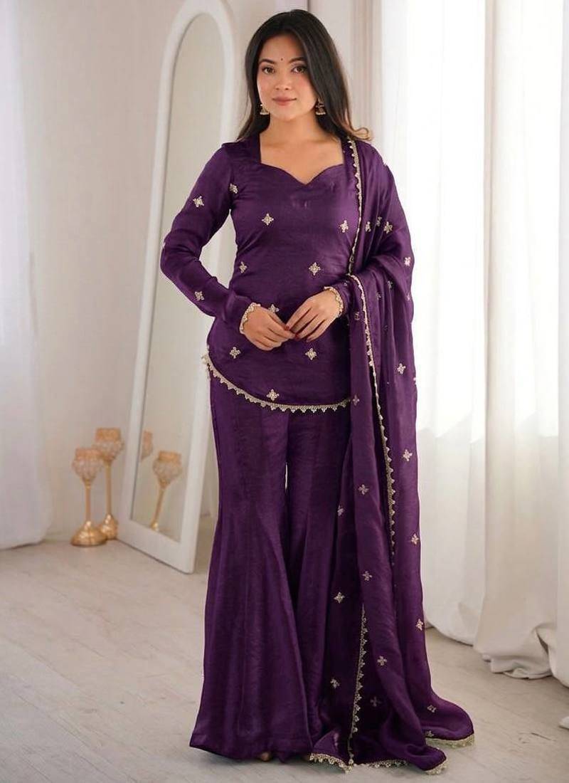 New womens trendy  embroidery sequence work kurta set