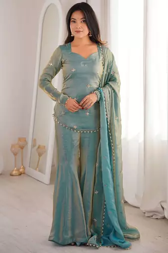 New womens trendy  embroidery sequence work kurta set