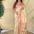 Off White Color Zari Weaving Work Silk Saree