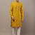 Men’s mustard textured embroidered kurta pyjama set