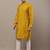 Men’s mustard textured embroidered kurta pyjama set