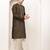Men’s straight moss green viscose silk zari-work kurta pyjama set