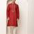 Men’s straight red viscose silk zari-work kurta pyjama set