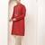 Men’s straight red viscose silk zari-work kurta pyjama set