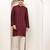 Men’s onyx maroon textured threadwork kurta pyjama set