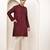 Men’s onyx maroon textured threadwork kurta pyjama set