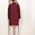 Men’s onyx maroon textured threadwork kurta pyjama set