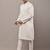 Men’s ivory white textured threadwork kurta pyjama set