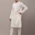 Men’s ivory white textured threadwork kurta pyjama set