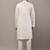 Men’s ivory white textured threadwork kurta pyjama set