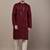 Men’s ivory maroon textured threadwork kurta pyjama set