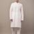 Men's white straight viscose silk kurta pyjama set