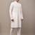 Men's white straight viscose silk kurta pyjama set