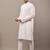 Men's white straight viscose silk kurta pyjama set
