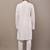 Men's white straight viscose silk kurta pyjama set