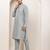 Men's blue straight viscose silk kurta pyjama set