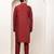 Men's dark red straight viscose silk kurta pyjama set