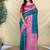 Teal Color Rich zari contrast weaving Work Silk Saree