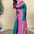Teal Color Rich zari contrast weaving Work Silk Saree
